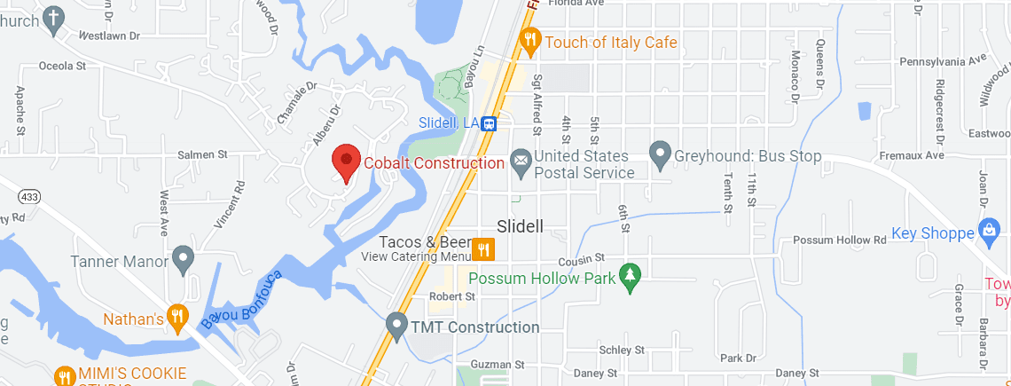 A map of the location of a restaurant.