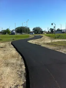 A road with asphalt on the side of it
